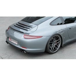 Накладки сплиттеры боковые на задний бампер на Porsche 911 / 991 Carrera