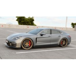 Накладки сплиттеры на пороги на Porsche Panamera II Turbo / GTS