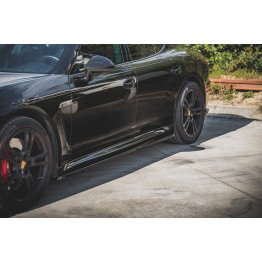 Накладки сплиттеры на пороги на Porsche Panamera I 970 Turbo рестайл