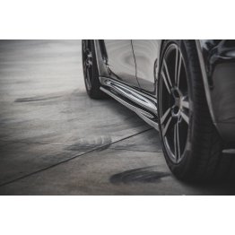 Накладки сплиттеры на пороги на Porsche Panamera I 970 Turbo рестайл