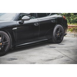 Накладки сплиттеры на пороги Вариант2 на Porsche Panamera I 970 Turbo рестайл
