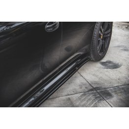 Накладки сплиттеры на пороги Вариант2 на Porsche Panamera I 970 Turbo рестайл