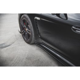 Накладки сплиттеры на пороги Вариант2 на Porsche Panamera I 970 Turbo рестайл