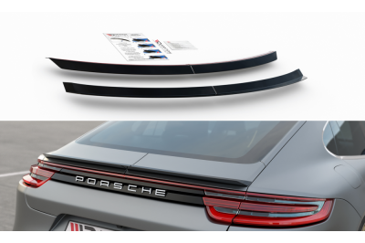 Накладка сплиттер на спойлер багажника на Porsche Panamera II Turbo / GTS / Sport Design