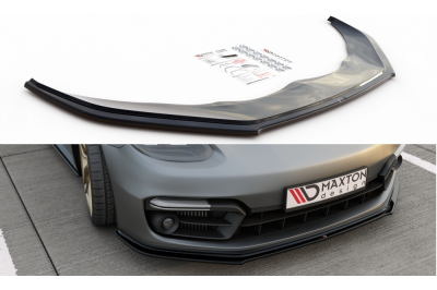 Накладка сплиттер на передний бампер на Porsche Panamera II Turbo / GTS / Sport Design