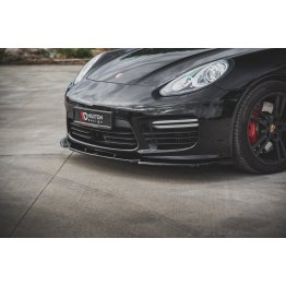 Накладка сплиттер на передний бампер на Porsche Panamera I 970 Turbo рестайл