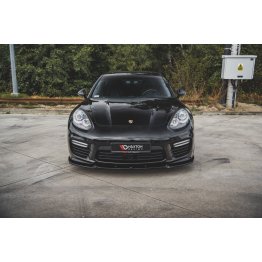 Накладка сплиттер на передний бампер на Porsche Panamera I 970 Turbo рестайл