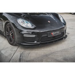 Накладка сплиттер на передний бампер на Porsche Panamera I 970 Turbo рестайл