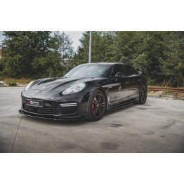 Накладка сплиттер на передний бампер на Porsche Panamera I 970 Turbo рестайл