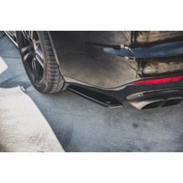 Накладки сплиттеры боковые на задний бампер на Porsche Panamera I 970 Turbo рестайл