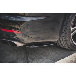 Накладки сплиттеры боковые на задний бампер на Porsche Panamera I 970 Turbo рестайл