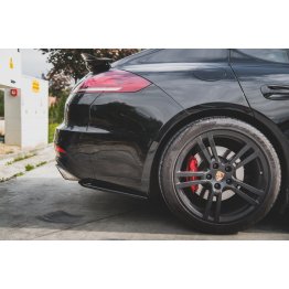 Накладки сплиттеры боковые на задний бампер на Porsche Panamera I 970 Turbo рестайл