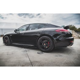 Накладки сплиттеры боковые на задний бампер на Porsche Panamera I 970 Turbo рестайл