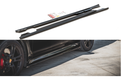 Накладки сплиттеры на пороги на Porsche Panamera I 970 Turbo рестайл