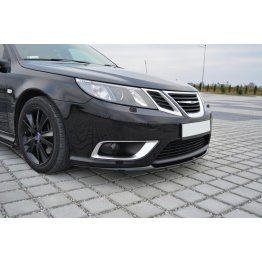 Накладка сплиттер на передний бампер Вар2 на SAAB 9-3 II Aero