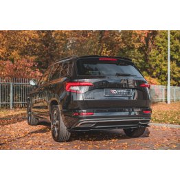 Накладка сплиттер на задний бампер на Skoda Karoq Sportline