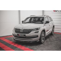 Накладка сплиттер на передний бампер на Skoda Kodiaq Sportline / RS