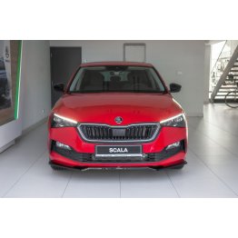 Накладка сплиттер на передний бампер Вар2 на Skoda Scala