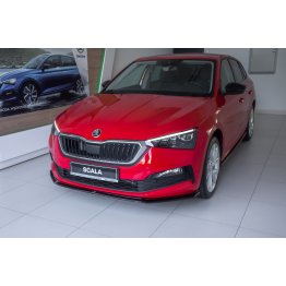 Накладка сплиттер на передний бампер Вар3 на Skoda Scala