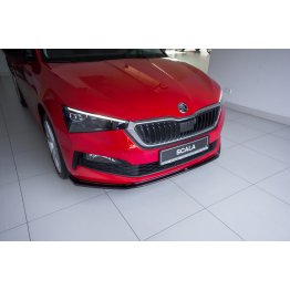 Накладка сплиттер на передний бампер Вар3 на Skoda Scala