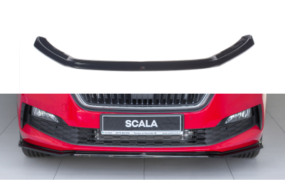 Накладка сплиттер на передний бампер Вар3 на Skoda Scala