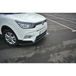 Накладка сплиттер на передний бампер на SsangYong Tivoli