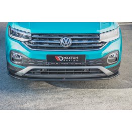 Накладка сплиттер на передний бампер на Volkswagen T-Cross