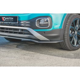 Накладка сплиттер на передний бампер на Volkswagen T-Cross