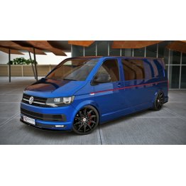 Накладка сплиттер на передний бампер Вар2 на Volkswagen T6