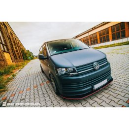 Накладка сплиттер на передний бампер на Volkswagen T6