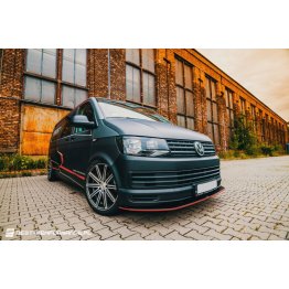 Накладка сплиттер на передний бампер на Volkswagen T6