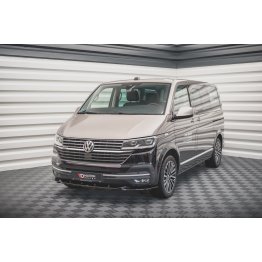 Накладка сплиттер на передний бампер на VW T6 рестайл
