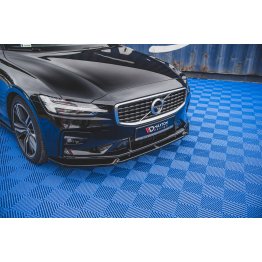 Накладка сплиттер на передний бампер на Volvo S60 III R-Design