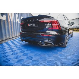 Накладка сплиттер на задний бампер Вариант2 на Volvo S60 III R-Design