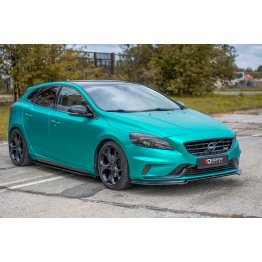 Накладка сплиттер на передний бампер на Volvo V40 R-Design