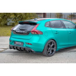 Накладки сплиттеры боковые на задний бампер на Volvo V40 R-Design