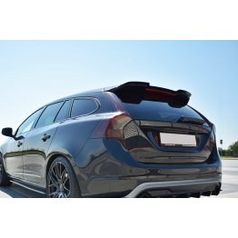 Накладка сплиттер на спойлер багажника на Volvo V60 Polestar