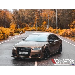 Накладка сплиттер на передний бампер на Audi S8 D4