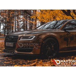 Накладка сплиттер на передний бампер на Audi S8 D4