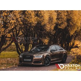 Накладка сплиттер на передний бампер на Audi S8 D4