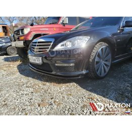 Накладка сплиттер на передний бампер на Mercedes S W221 AMG рестайл