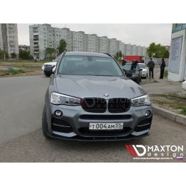 Накладка сплиттер на передний бампер на BMW X4 F26 M-Paket