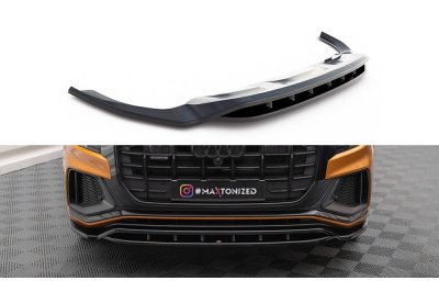Накладка сплиттер на передний бампер на Audi Q8 S-Line