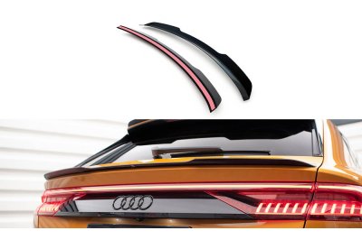 Накладка сплиттер на спойлер багажника нижний на Audi Q8 S-Line