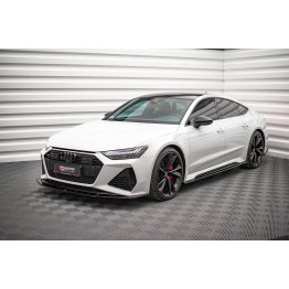 Накладка сплиттер на передний бампер на Audi RS6 C8 / RS7 C8