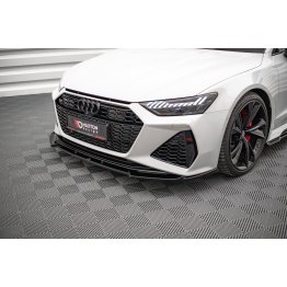 Накладка сплиттер на передний бампер Вариант2 на Audi RS6 C8 / RS7 C8