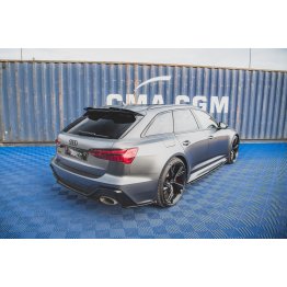 Накладка сплиттер центральная на задний бампер на Audi RS6 C8 / RS7 C8