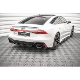 Накладка сплиттер центральная на задний бампер на Audi RS6 C8 / RS7 C8