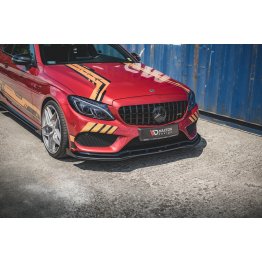 Накладка сплиттер на передний бампер на Mercedes C W205 Coupe C43 AMG