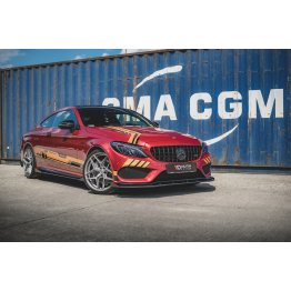 Накладка сплиттер на передний бампер на Mercedes C W205 Coupe C43 AMG